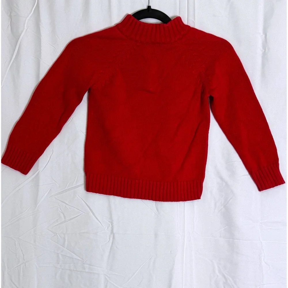 Carters Toddler Boys Red Quarter Zip Knit‎ Sweater Bears Club Patch 5T
